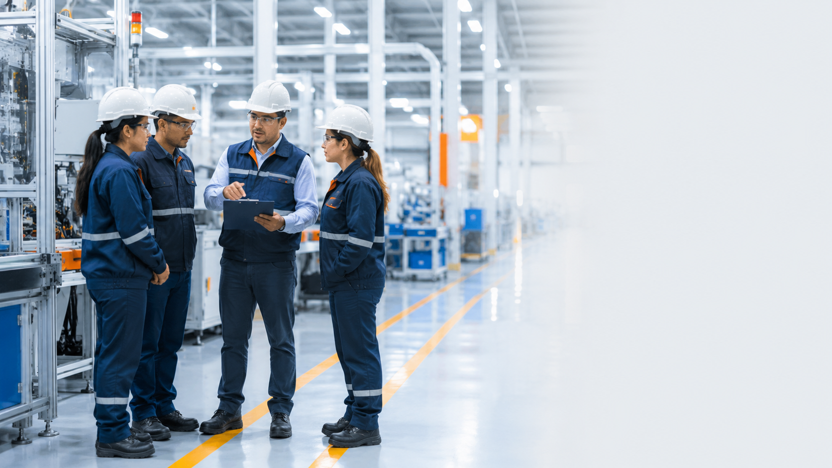 Director de operaciones recorriendo una planta moderna en México